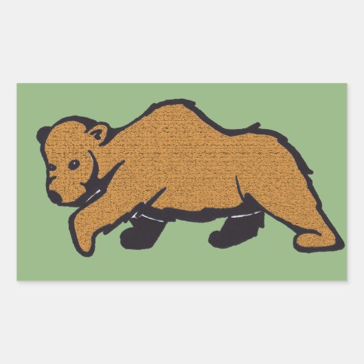 Sticker Rectangulaire Ours grizzli Brown Woodland (Devant)