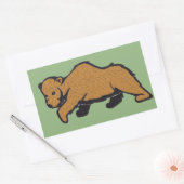 Sticker Rectangulaire Ours grizzli Brown Woodland (Enveloppe)