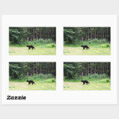 Sticker Rectangulaire Ours noir (Feuille)