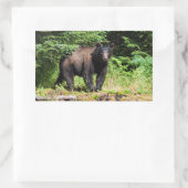 Sticker Rectangulaire Ours noir Alpha (Sac)
