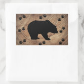 Sticker Rectangulaire Ours Noir Et Paniers Ours (Sac)