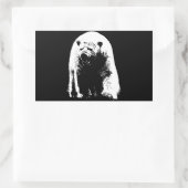 Sticker Rectangulaire Ours polaire noir et blanc Pop Art (Sac)