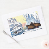 Sticker Rectangulaire Ours Polaires, Walrus Et Phoques (Enveloppe)