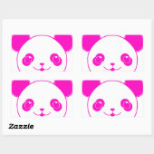 Sticker Rectangulaire Ours rose Kawaii Panda (Feuille)