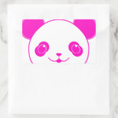 Sticker Rectangulaire Ours rose Kawaii Panda (Sac)