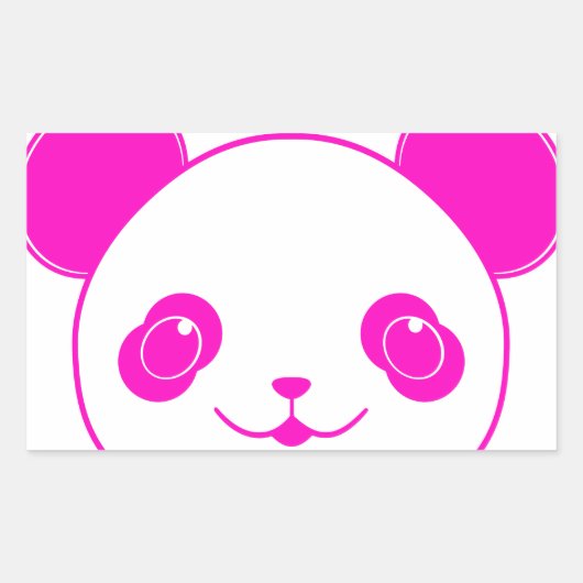 Sticker Rectangulaire Ours rose Kawaii Panda (Devant)