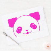 Sticker Rectangulaire Ours rose Kawaii Panda (Enveloppe)