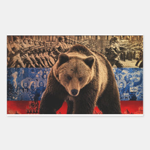 Sticker Rectangulaire Ours russe