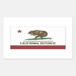 Sticker Rectangulaire Ours surfant de la Californie