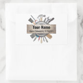 Sticker Rectangulaire Outils d'entrepreneur de bricolage personnalisable (Sac)