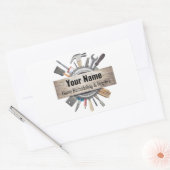 Sticker Rectangulaire Outils d'entrepreneur de bricolage personnalisable (Enveloppe)