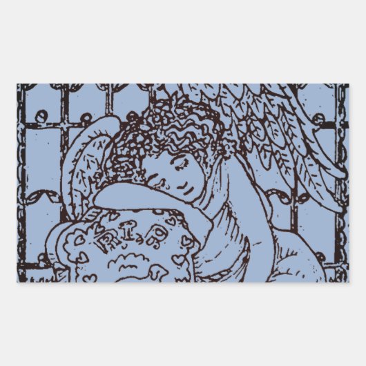 STICKER RECTANGULAIRE OUVERTURE DE L'ANGE DE GUARDIAN, SYMPATHIE DU MOUR (Devant)