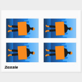 Sticker Rectangulaire Ouvrier du bâtiment (Feuille)
