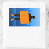 Sticker Rectangulaire Ouvrier du bâtiment (Sac)