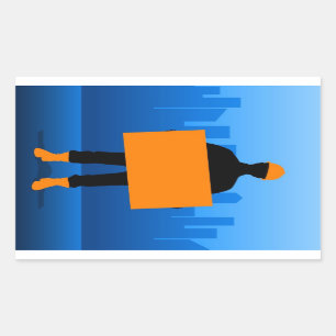 Sticker Rectangulaire Ouvrier du bâtiment