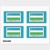 Sticker Rectangulaire Ouzbékistan (Feuille)