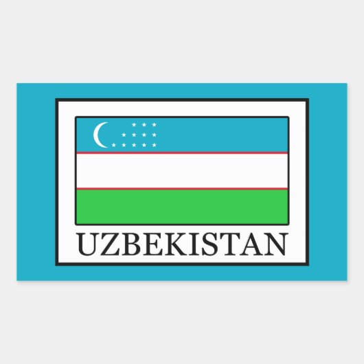 Sticker Rectangulaire Ouzbékistan (Devant)