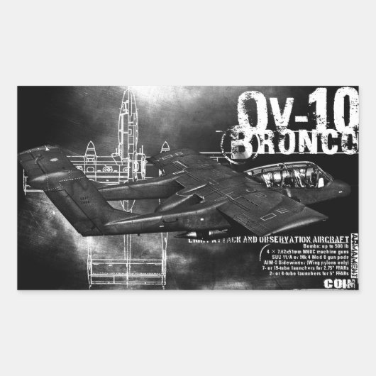 Sticker Rectangulaire OV-10 Bronco (Devant)