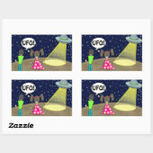 STICKER RECTANGULAIRE OVNI (Feuille)