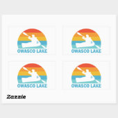 Sticker Rectangulaire Owasco Lake New York Kayak (Feuille)