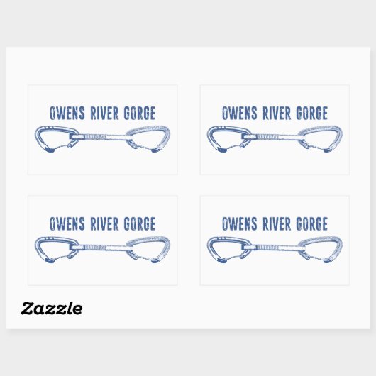 Sticker Rectangulaire Owens River Gorge Rock Climbing Quickdraw (Feuille)