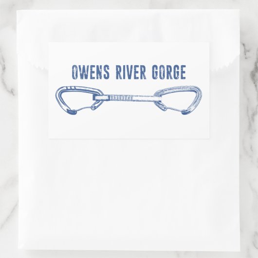 Sticker Rectangulaire Owens River Gorge Rock Climbing Quickdraw (Sac)