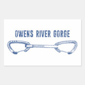 Sticker Rectangulaire Owens River Gorge Rock Climbing Quickdraw (Devant)