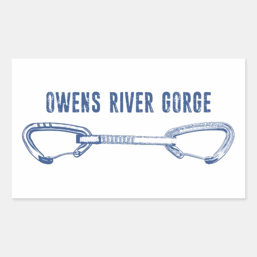 Sticker Rectangulaire Owens River Gorge Rock Climbing Quickdraw (Devant)