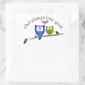 Sticker Rectangulaire Owl always love you (Sac)