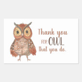Sticker Rectangulaire Owl Merci (Devant)