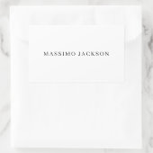 Sticker Rectangulaire Own Name Decorative Chic Plain Simple Black White (Sac)