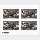 Sticker Rectangulaire P-61 Black Widow (Feuille)