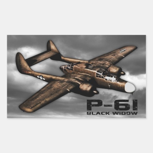 Sticker Rectangulaire P-61 Black Widow (Devant)
