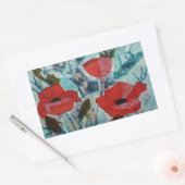 Sticker Rectangulaire © P Wherrell Poppies rouges Peinture d'art (Enveloppe)