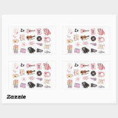 Sticker Rectangulaire pack d'autocollants de musique kawaii (Feuille)