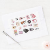 Sticker Rectangulaire pack d'autocollants de musique kawaii (Enveloppe)