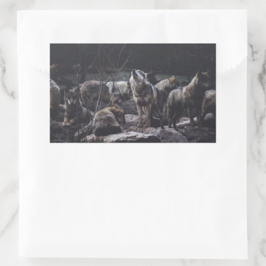 Sticker Rectangulaire Pack Wolf (Sac)
