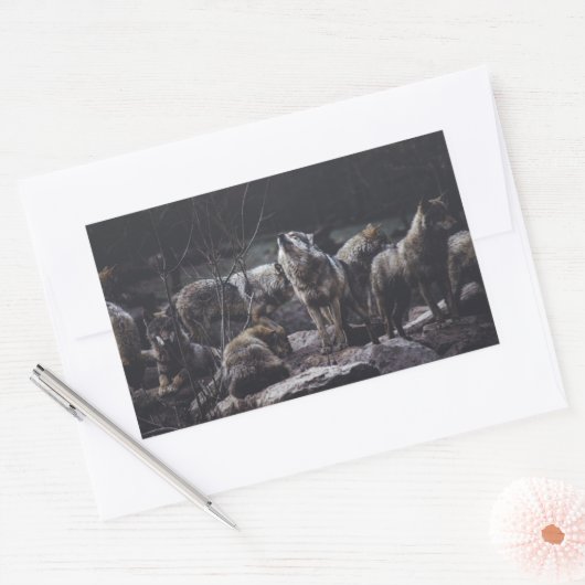 Sticker Rectangulaire Pack Wolf (Enveloppe)