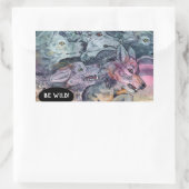 Sticker Rectangulaire Pack Wolf aquarelle (Sac)