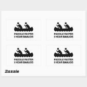 Sticker Rectangulaire Paddle plus vite j'entends Banjos (Feuille)