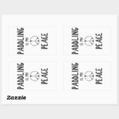 Sticker Rectangulaire Pagayer est ma paix (Feuille)