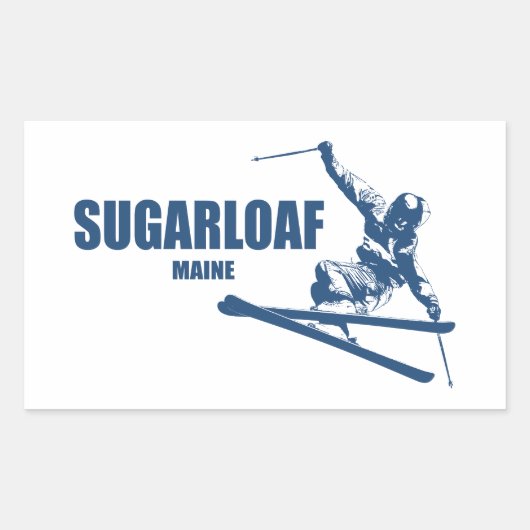 Sticker Rectangulaire Pain de sucre Mountain Maine Ski (Devant)