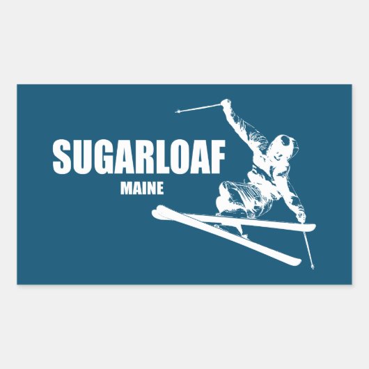 Sticker Rectangulaire Pain de sucre Mountain Maine Ski (Devant)