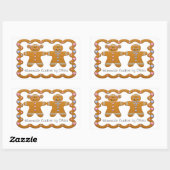 Sticker Rectangulaire Pain d'épices ~ Cookies faits maison Nom personnal (Feuille)