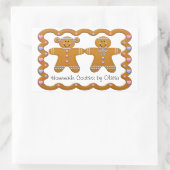 Sticker Rectangulaire Pain d'épices ~ Cookies faits maison Nom personnal (Sac)