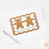 Sticker Rectangulaire Pain d'épices ~ Cookies faits maison Nom personnal (Enveloppe)