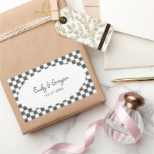 Painted Black Checkerboard Pattern Wedding