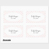 Sticker Rectangulaire Painted Pink Checkerboard Pattern Wedding (Feuille)