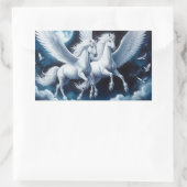 Sticker Rectangulaire Paire de Pegasus dans le ciel foncé (Sac)