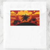 Sticker Rectangulaire Paisagem por do sol com coqueiros (Sac)